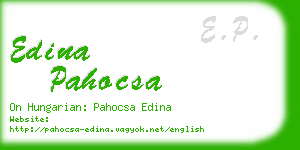 edina pahocsa business card